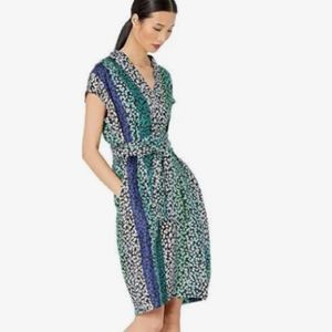 Escada silk floral sheath dress with sash belt